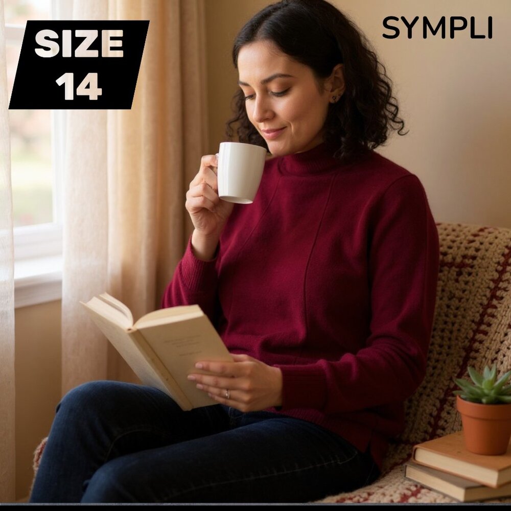 SYMPLI - Boxy Top - Pomengranate - Size 14 - NWT